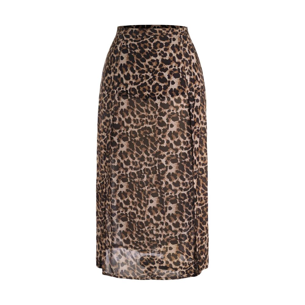 2704 Plus Size Skirts High Waist Split Side Sheer Mesh A Line Long Skirt